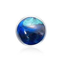 Circle Azurite Cabochon Pendant