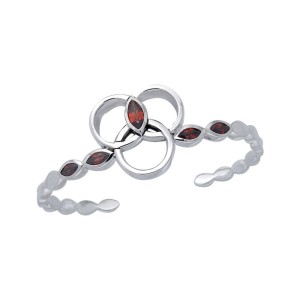 Citta Silver Cuff Bracelet with Garnet Gemstones