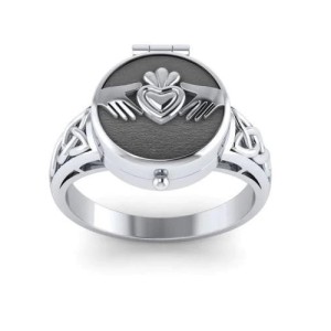 Claddagh Sterling Silver Poison Ring