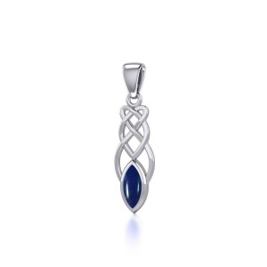 Contemporary Celtic Knotwork Pendant with Lapis