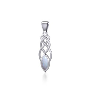 Contemporary Celtic Knotwork Pendant with Opal