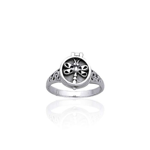 Dragonfly Poison Silver Ring