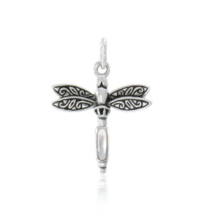 Dragonfly Silver Charm with Mother of Pearl Gem