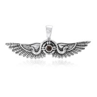 Egyptian Wings Pendant with Garnet Gemstone