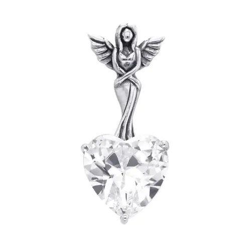Elegance of the Earth Angel Pendant with Heart Shaped White Cubic Zirconia
