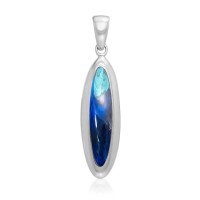 Elongated Oval Azurite Cabochon Pendant