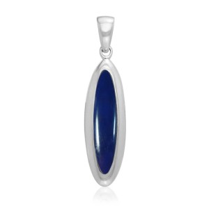 Elongated Oval Lapis Cabochon Pendant