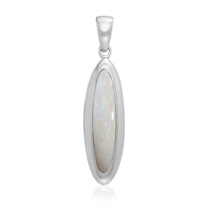 Elongated Oval Opal Cabochon Pendant