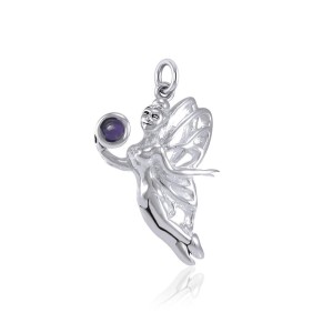 Enchanted Fairy Holding an Amethyst Charm