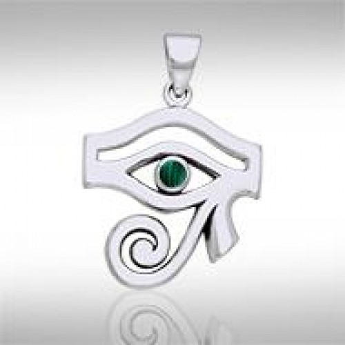 Eye of Horus Malachite Gemstone Pendant