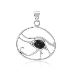 Eye of Horus Silver Pendant with Black Onyx