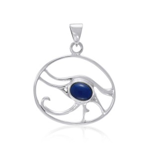 Eye of Horus Silver Pendant with Lapis