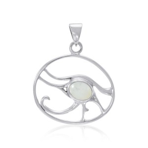 Eye of Horus Silver Pendant with Mother of Pearl