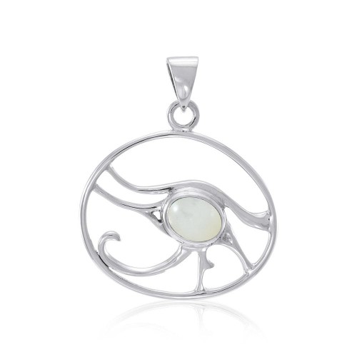 Eye of Horus Silver Pendant with Mother of Pearl