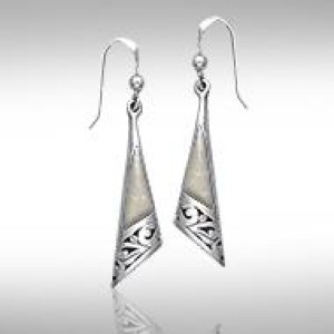 Filigree Earrings with Mother of Pearl Inlay 