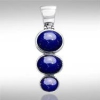 Flat Tiered Lapis Cabochon Pendant