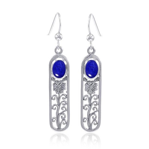 Flower and Lapis Earrings