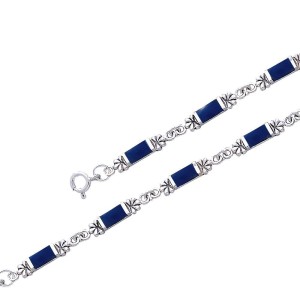 Flower Link Lapis Bracelet 