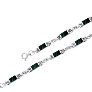 Flower Link Malachite Bracelet 