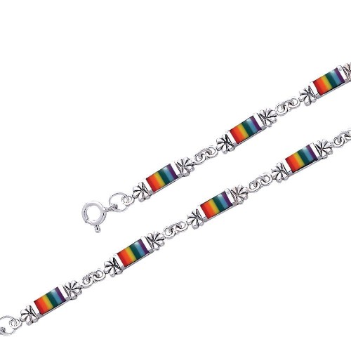 Flower Link Rainbow Bracelet 