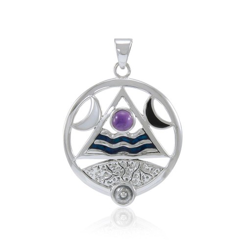 Four Elements Lunar Power Pendant with Amethyst