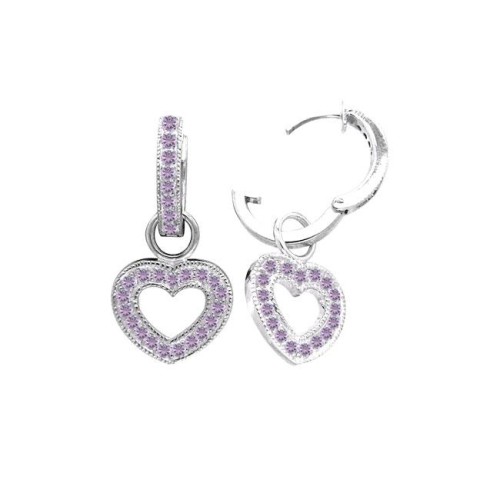 Amethyst Gem Studded Silver Earrings