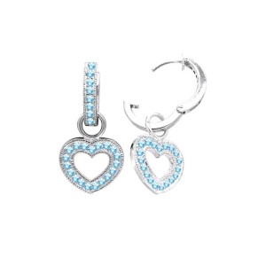 Blue Topaz Gem Studded Silver Earrings