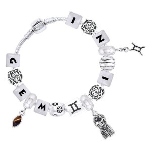Gemini Astrology Bead Bracelet with Gem
