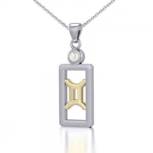 Gemini Pendant with Mother of Pearl Jewelry Set