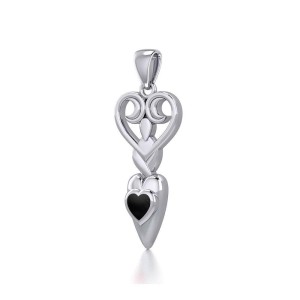 Goddess with Black Onyx Heart Pendant