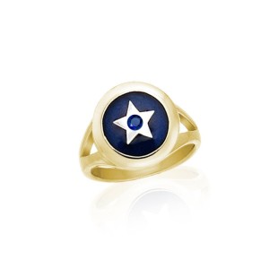 Gold Accented Royal Blue Stone Spiritual Eye Ring