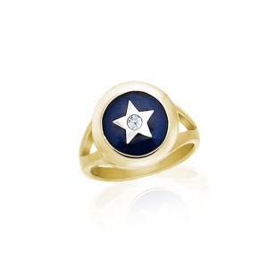 Gold Accented White Cubic Zirconia Spiritual Eye Ring