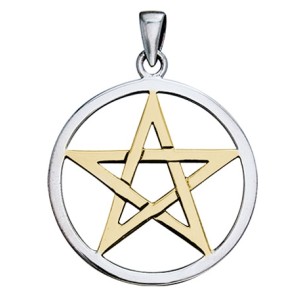 Pentagram Silver and Gold Pendant