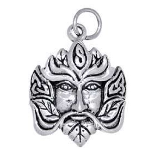 Green Man Sterling Silver Charm