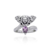 Guardian Angel Ring with Amethyst Gemstone