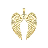 Guardian Angel Wings 14K Gold Pendant with Cancer Zodiac Sign 