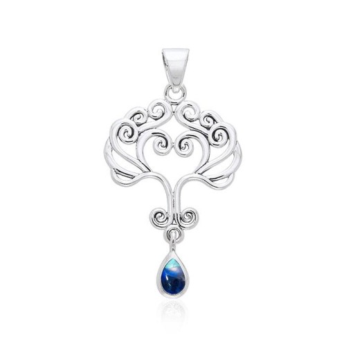 Heart Tree of Life Silver Azurite Pendant
