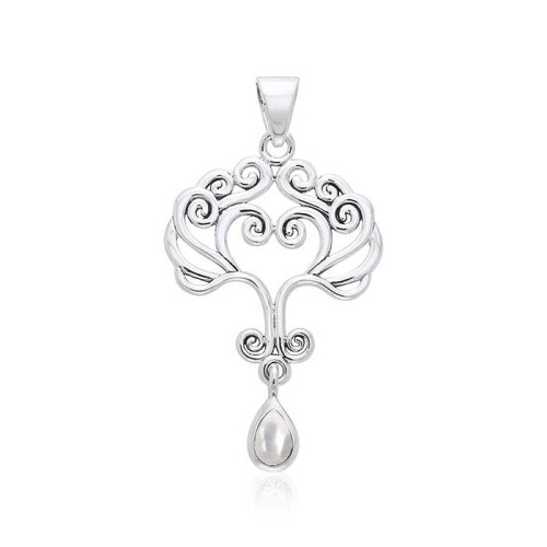 Heart Tree of Life Silver Mother of Pearl Pendant