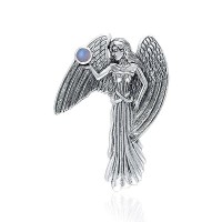 In the Eyes of an Angel Pendant with Rainbow Moonstone