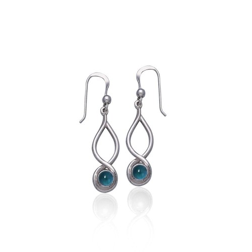 Infinity Blue Topaz Cabochon Earrings