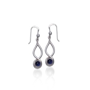 Infinity Sapphire Cabochon Earrings