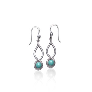 Infinity Turquoise Cabochon Earrings
