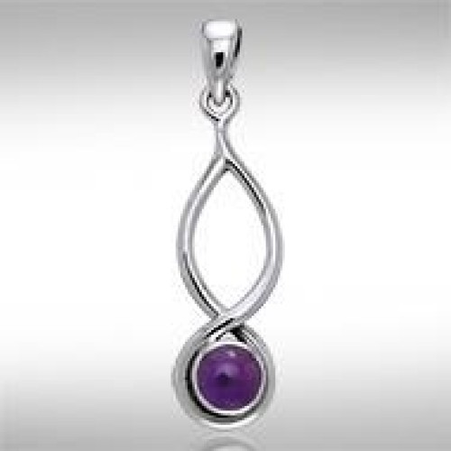 Infinity Amethyst Cabochon Pendant