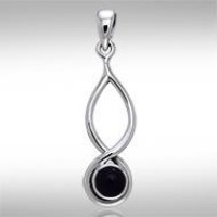 Infinity Black Onyx Cabochon Pendant