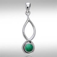 Infinity Malachite Cabochon Pendant