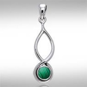 Infinity Malachite Cabochon Pendant