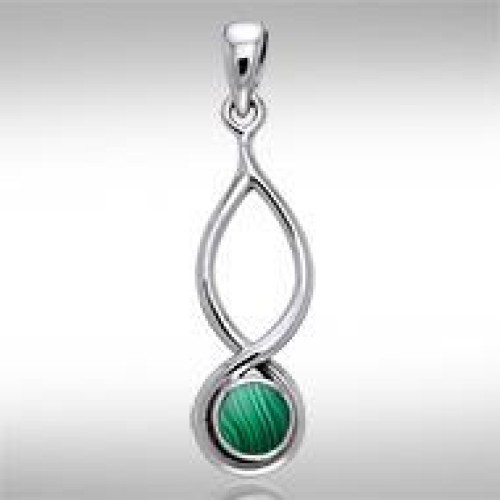 Infinity Malachite Cabochon Pendant