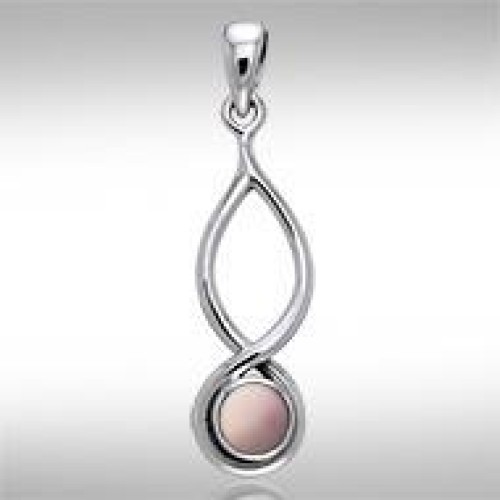 Infinity Pink Shell Cabochon Pendant