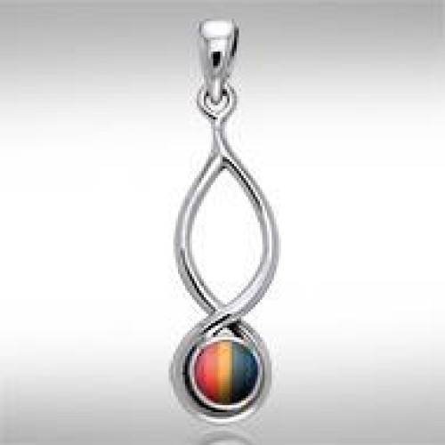 Infinity Rainbow Cabochon Pendant