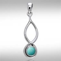 Infinity Turquoise Cabochon Pendant